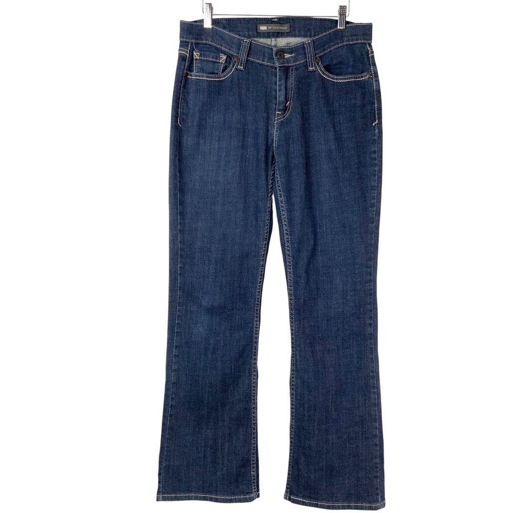 Levi's 529 Dark Wash Curvy Bootcut Jeans 10M W30 L32 Button Zip Mid Rise Stretch
